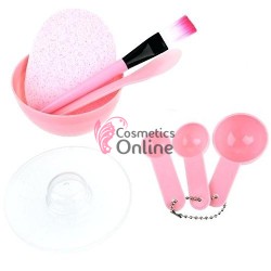 Bol pentru tratamente faciale BL07 cu 8 piese culoare Roz art MJ 1239260